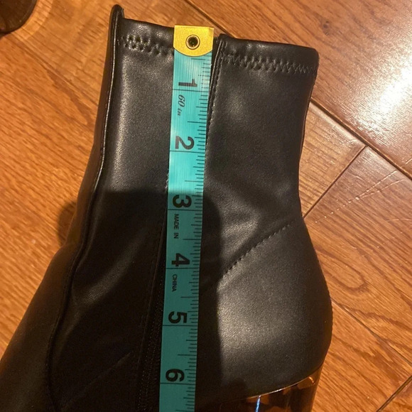 Aldo matte Black Round toe leopard  print platform ankle boots - Picture 13 of 17